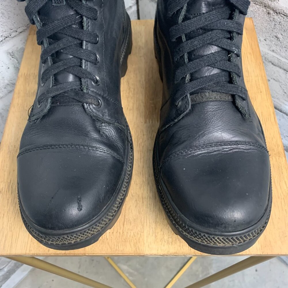 Diesel Butch Black Leather Lace Up Chucky Sole Y2K Combat Boots - Picture 6 of 15